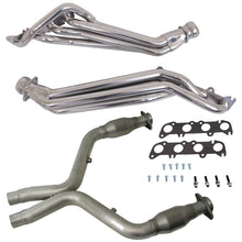 Load image into Gallery viewer, BBK Performance 11-14 Ford Mustang GT 1-3/4 Long Tube Headers with High Flow Catted Mid Pipe (Silver Ceramic) – Part Number BBK16333