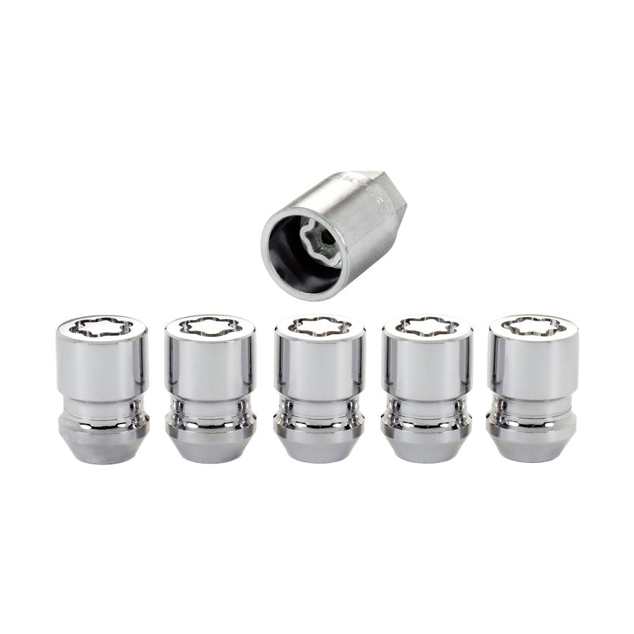 McGard Chrome Cone Seat Wheel Lock Set M12 x 1.5 Thread - 5 Pieces with Matching Key