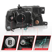 Load image into Gallery viewer, ANZO 2004-2008 Ford F-150 Projector Headlights with U-Bar Black Housing Pair - Clear Lens