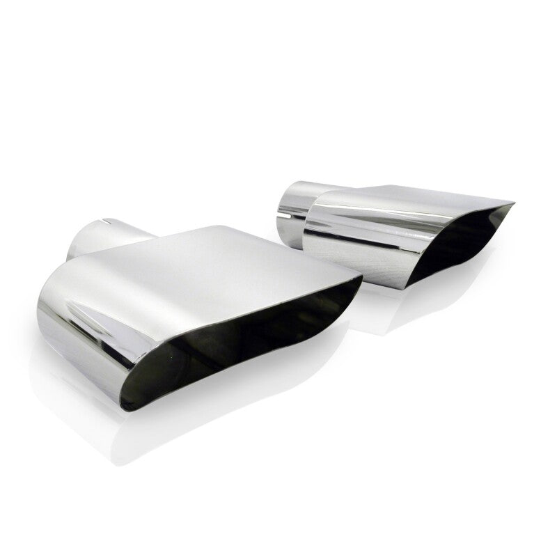 Stainless Works Wide Oval Challenger R/T Exhaust Tips - 2-1/2 inch Inlet, Pair