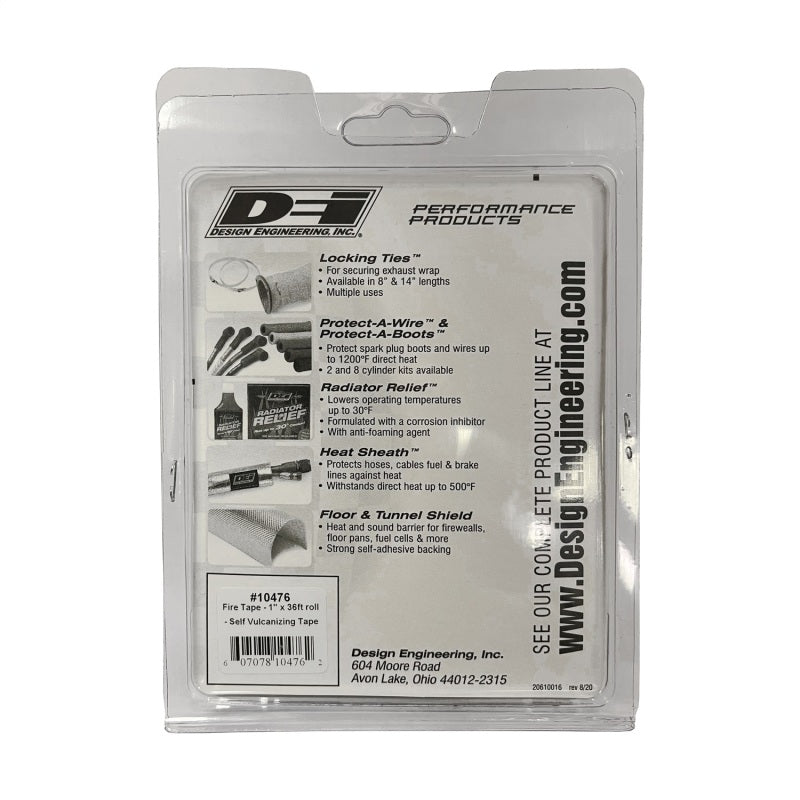 DEI Fire Tape 1 Inch x 36 Feet Self Vulcanizing Silicone Tape for Automotive & Electrical Insulation