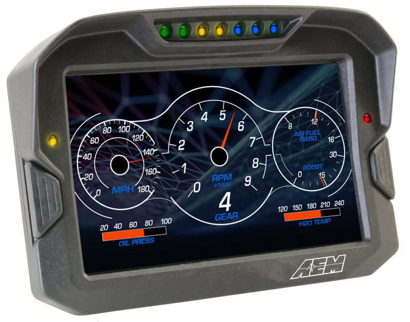 AEM CD-7 Carbon Digital Dash Display with GPS - 7-inch full-color racing dash, CAN input, and lightweight carbon fiber enclosure