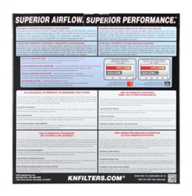 K&N Engineering High-Flow Drop-In Air Filter for 2011-2013 BMW M3 4.0L V8 - Part Number E-2994