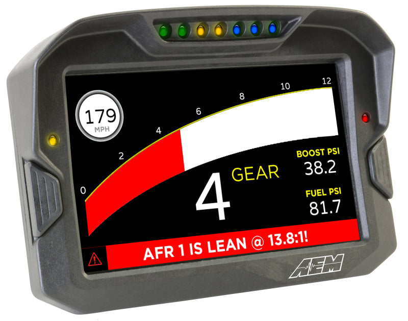 AEM CD-7 Carbon Digital Dash Display with GPS - 7-inch full-color racing dash, CAN input, and lightweight carbon fiber enclosure