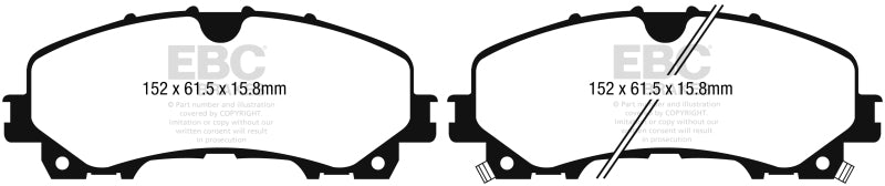 EBC Redstuff Ceramic Low Dust Brake Pads for Infiniti Q50 and QX50 * Front Set Part Number ebcDP33036C