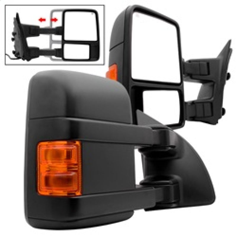 SPYDER xTune G2 Heated Amber Signal Telescoping Side Mirrors for Ford Super Duty 2006-2007