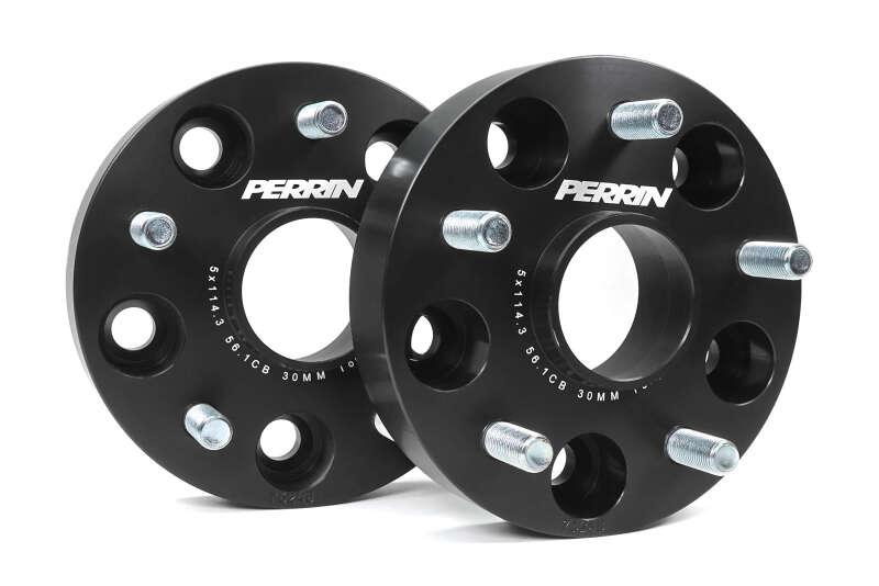 Perrin Performance Subaru 30mm Wheel Spacers 5x114.3 Bolt Pattern with 56mm Hub - Black