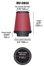 Load image into Gallery viewer, K&amp;N Universal Clamp-On Air Filter 5 inch Flange / 6-1/2 inch Body Diameter for Automotive Applications