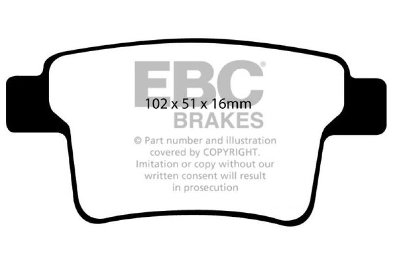 EBC Yellowstuff Rear Brake Pads for Ford Five Hundred 2004-2007 - High-Performance Street and Track Use