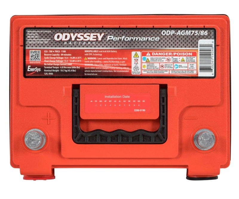 Odyssey Battery AGM2 Automotive/Truck Performance AGM Battery (75/86-705)