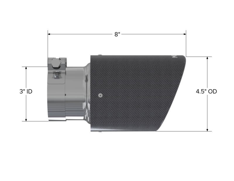 MBRP Carbon Fiber Exhaust Tip with T304 Stainless Steel Finish - 4.5 Inch Outlet, 3 Inch Inlet, 8 Inch Length