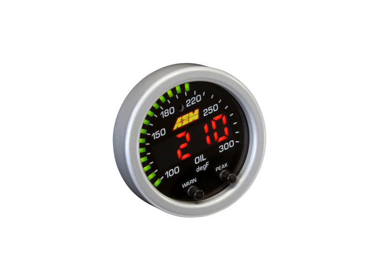 AEM X-Series Temperature Gauge Kit 100-300°F with Black Bezel and Water Faceplate