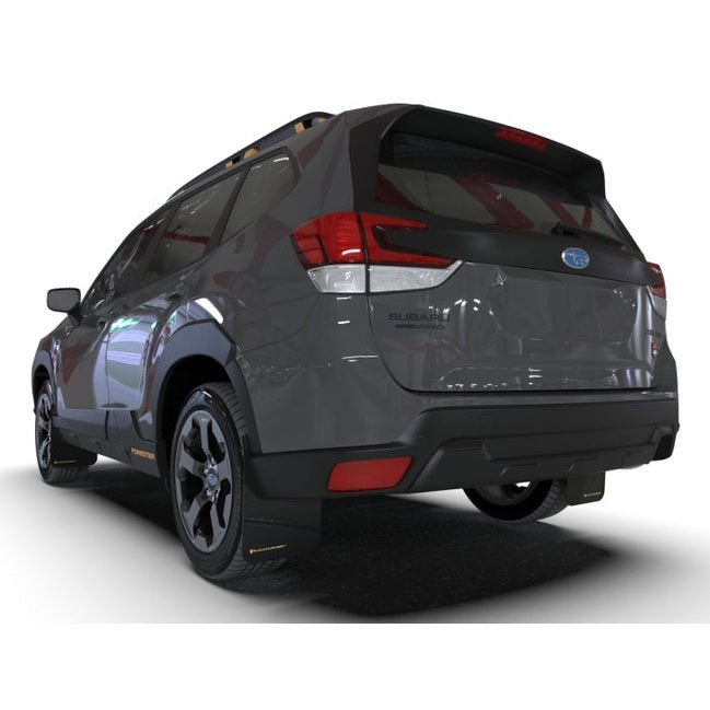 Rally Armor 22-24 Subaru Forester & Wilderness Black UR Mud Flap with Wild Orange Logo