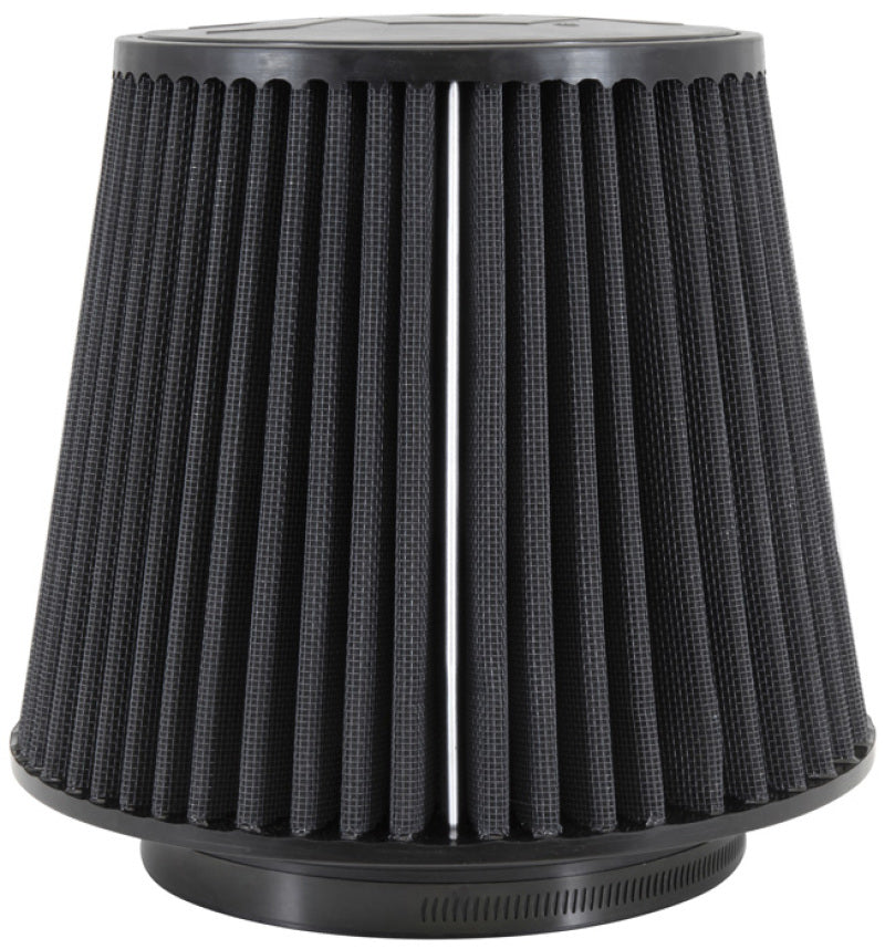 K&N Engineering Universal Rubber Round Tapered Air Filter - 6 Inch Flange ID, 9 Inch Base OD, 6.625 Inch Top OD, 7.5 Inch Height - Part Number KNNRU-5177HBK