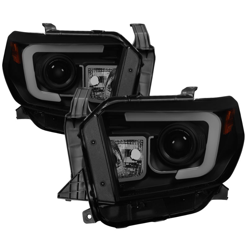 SPYDER Toyota Tundra 2014-2016 Projector Headlights with Light Bar DRL in Black Smoke