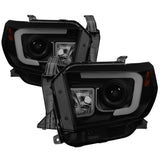 SPYDER Toyota Tundra 2014-2016 Projector Headlights with Light Bar DRL in Black Smoke
