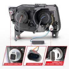 Load image into Gallery viewer, ANZO 11-13 Jeep Grand Cherokee Projector Headlights with Light Bar Switchback, Black Housing