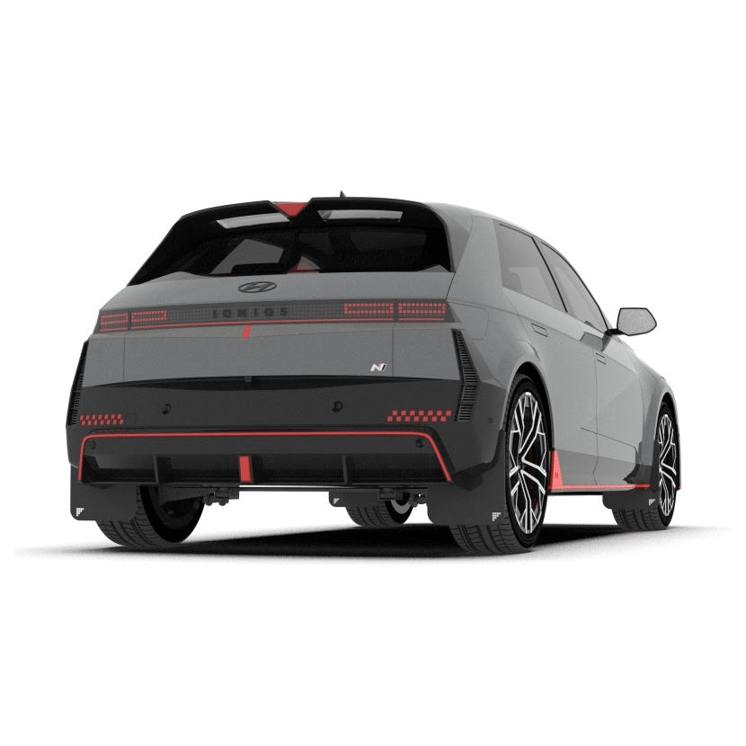 Rally Armor 2025 Hyundai Ioniq 5 N Black UR Mud Flap with Light Blue Battery Logo