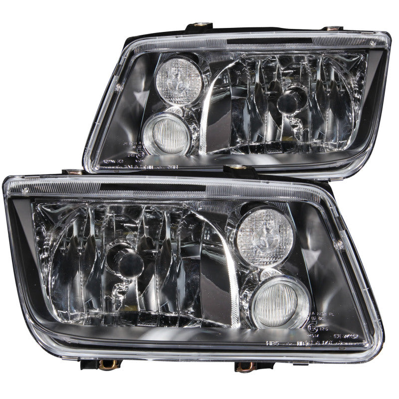 ANZO 1999-2005 Volkswagen Jetta Crystal Headlights with Black Housing and Clear Lens, Pair