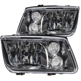 ANZO 1999-2005 Volkswagen Jetta Crystal Headlights with Black Housing and Clear Lens, Pair