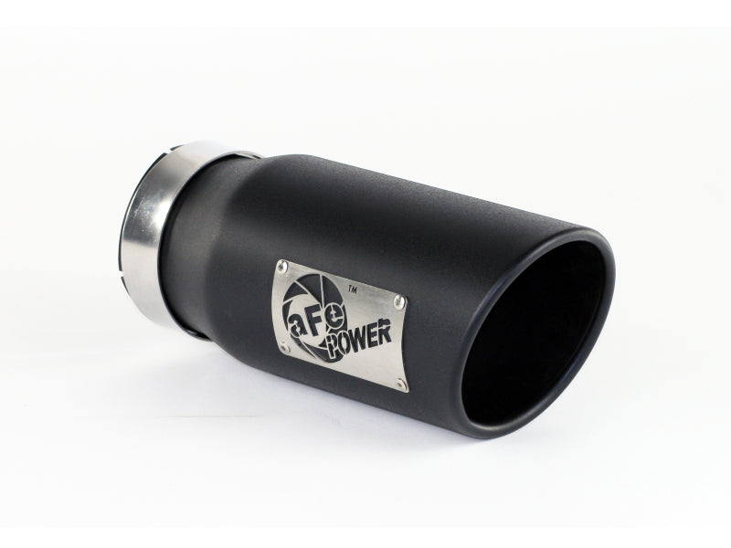 aFe Power Diesel Exhaust Tip Black - 4 in Inlet x 5 in Outlet x 12 in Length, Part Number afe49T40501-B12
