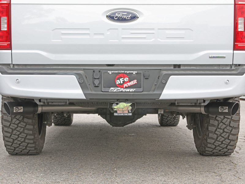 aFe Gemini XV 3-Inch Stainless Steel Cat-Back Exhaust System with Black Tips for Ford F-150 2021-2022