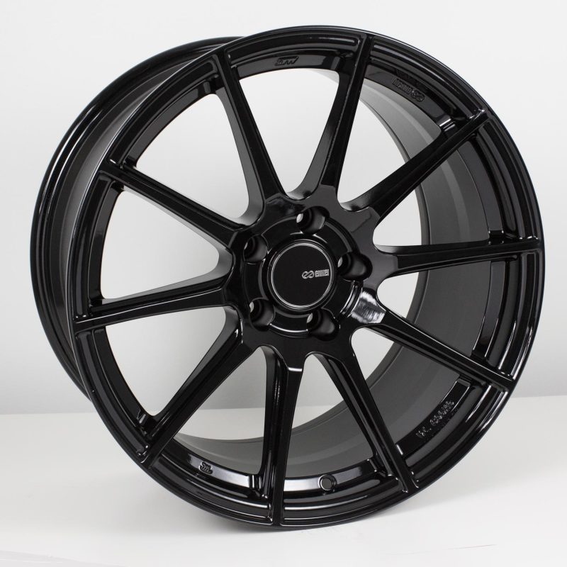 Enkei TS10 18x9.5 Inch Gloss Black Wheel with 35mm Offset and 5x114.3 Bolt Pattern, Part Number enk499-895-6535BK