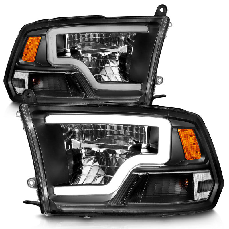 ANZO 2009-2020 Dodge Ram 1500 Full LED Square Projector Headlights with Black Housing and Clear Lens