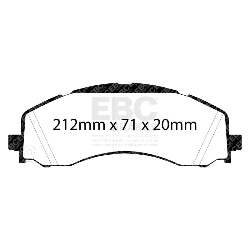 EBC Yellowstuff Front Brake Pads for 2020 Ram 2500 and 3500 - High-Performance Street and Track Use