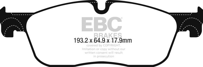 EBC Redstuff Ceramic Low Dust Front Brake Pads for Jaguar F-Pace 2017 & XE Models * Part Number EBCDP32251C