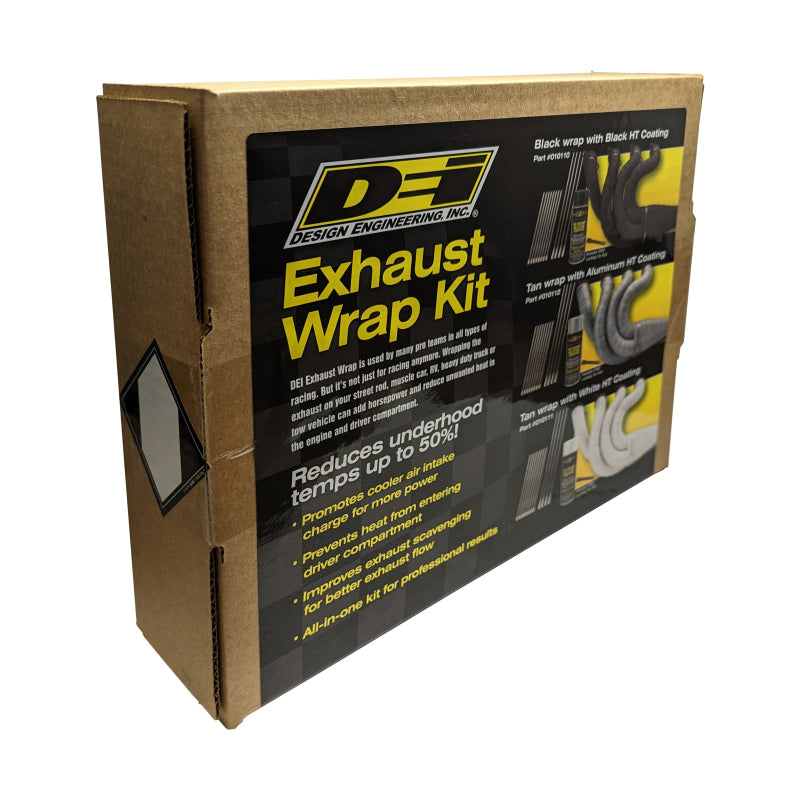 DEI Exhaust Wrap Kit - Tan Exhaust Wraps with Aluminum HT Silicone Coating and Locking Ties