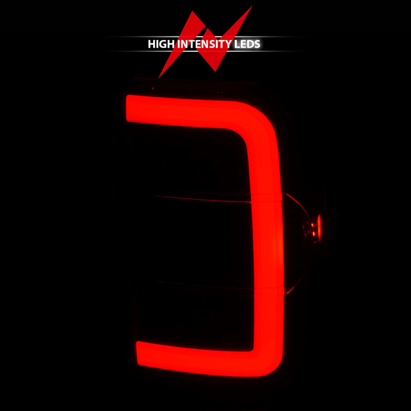 ANZO 2001-2011 Ford Ranger LED Tail Lights with Light Bar, Black Housing, Clear Lens