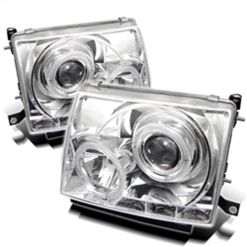 Spyder Toyota Tacoma 97-00 Projector Headlights with LED Halo - Chrome Finish, OEM-Style Replacement