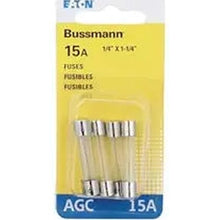 Load image into Gallery viewer, Bussmann - BP/AGC-15-RP BP/AGC-15 15 Amp Fast Acting Glass Tube Fuse