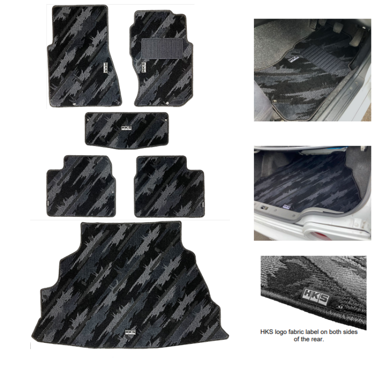 HKS Floor Mats for Nissan Skyline BNR32 RHD Full Set - October Edition
