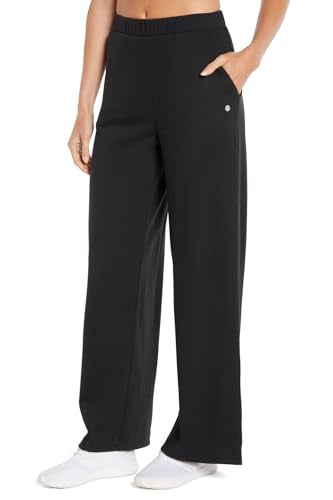 Bally Total Fitness Women's Standard Erin Wide Leg Pocket Pant, Black