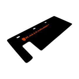 Rally Armor 15-24 Polaris Slingshot Rear Swingarm Black UR Mud Flap w/Orange Logo (MOQ 200 PCS)