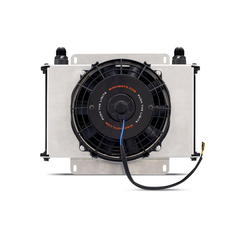 Mishimoto Universal 25-Row Oil Cooler Kit with 8-Inch Slim Fan for Enhanced Vehicle Cooling