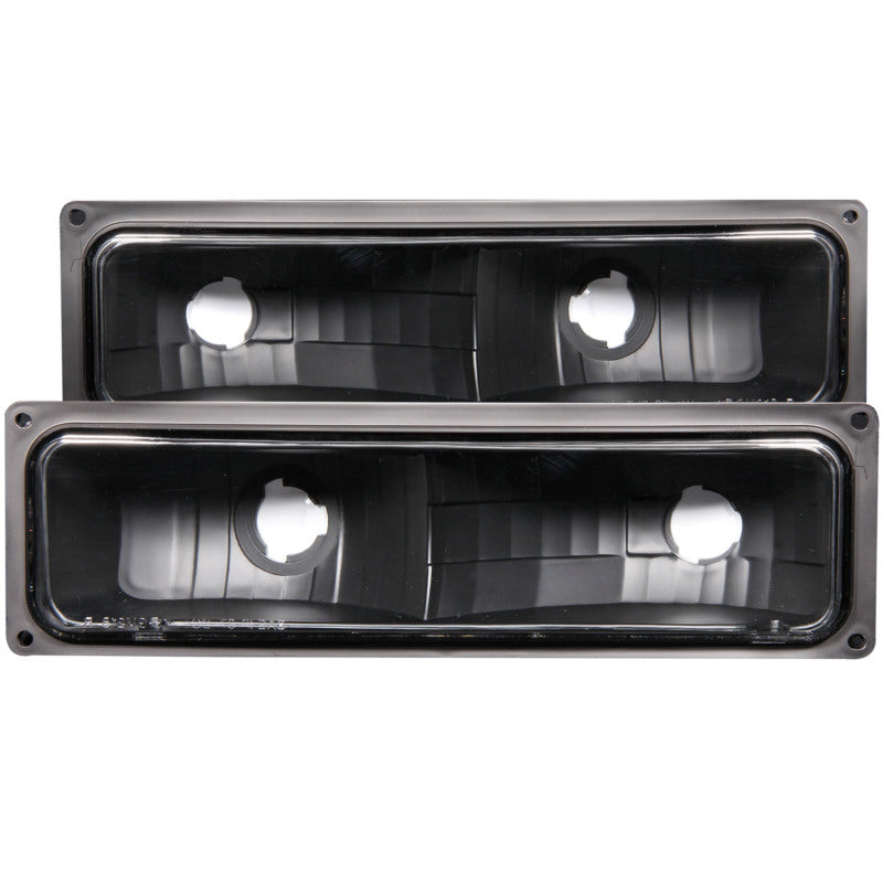 ANZO Euro Parking Light Assembly for Chevrolet C1500, Black Housing, Clear Lens
