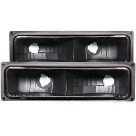 ANZO Euro Parking Light Assembly for Chevrolet C1500, Black Housing, Clear Lens