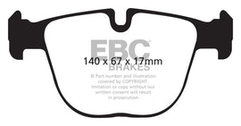EBC Redstuff Ceramic Low Dust Rear Brake Pads for BMW X5M & X6 (Part No. EBCDP32008C)