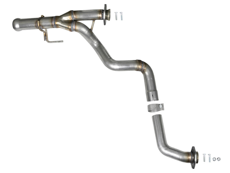aFe Power Twisted Steel Y-Pipe 2-1/4 inch to 2-1/2 inch 409 Stainless Steel Exhaust for Jeep Wrangler JL & Gladiator JT