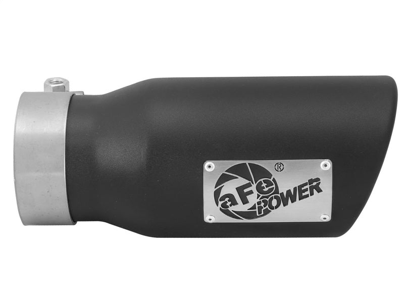 aFe MACH Force XP 3-inch Inlet x 4-inch Outlet Clamp-On Black Exhaust Tip - 9-inch Length