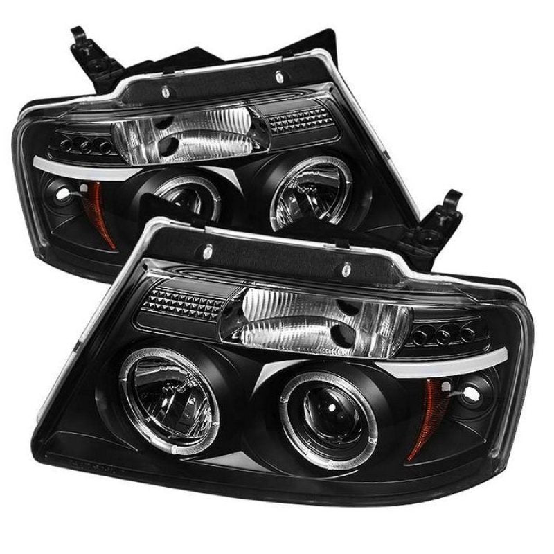 Spyder Ford F-150 2004-2008 Halo LED Projector Headlights Version 2 - Black, Part Number PRO-YD-FF15004-HL-G2-BK