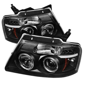 Spyder Ford F-150 2004-2008 Halo LED Projector Headlights Version 2 - Black, Part Number PRO-YD-FF15004-HL-G2-BK