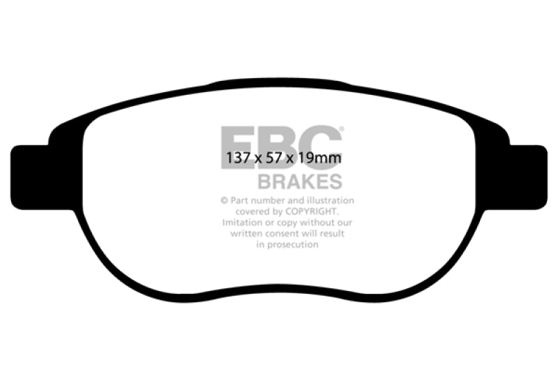 EBC Brakes Yellowstuff Performance Brake Pads for Fiat 500 * Part Number ebcDP41375R