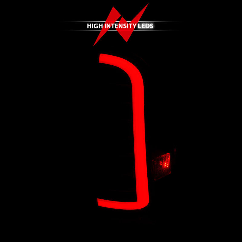 ANZO 05-15 Toyota Tacoma Full LED Tail Lights with Light Bar, Sequential Function, Black Housing, Clear Lens