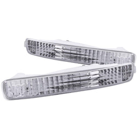 ANZO 1996-1997 Honda Accord Euro Parking Lights with Chrome Housing and Clear Lens