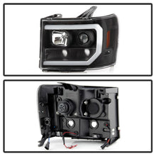 Load image into Gallery viewer, Spyder GMC Sierra 1500/2500/3500 2007-2013 Denali Black LED Projector Headlights (Part No. PRO-YD-GS07V2PL-BK)