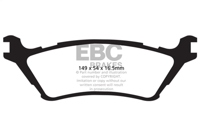 EBC Brakes 37276 EBC ED91891 Extra Duty Rear Brake Pads for Ford F-150 2012-2013
